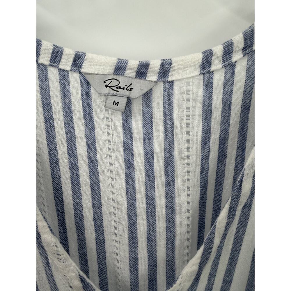 Rails Women's Tara Blue Catalina Stripe Elastic Waist Dress Lined Size Medium - Picture 3 of 10